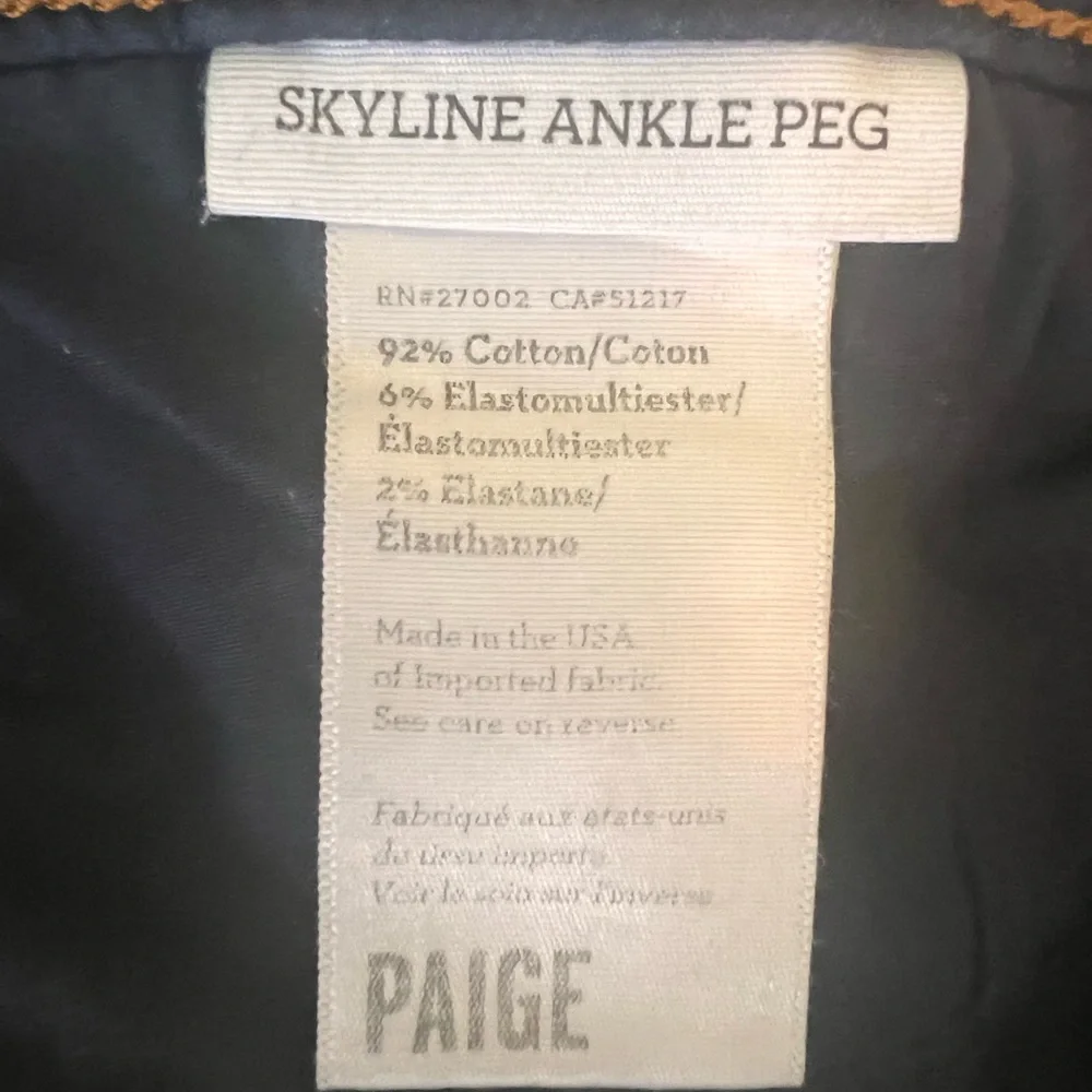Paige Skyline Ankle Peg Jean - like new - Picture 3 of 4